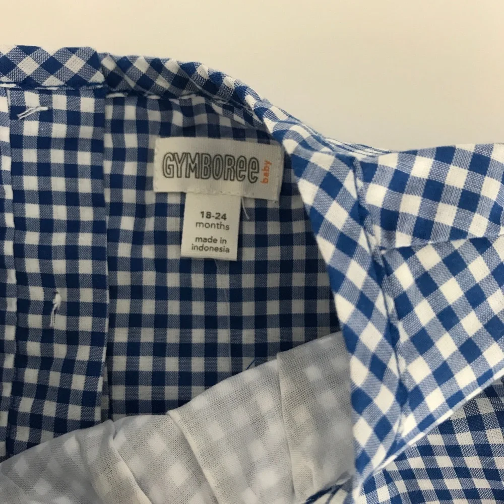 Gymboree Blue Gingham Top 18-24‎ M New